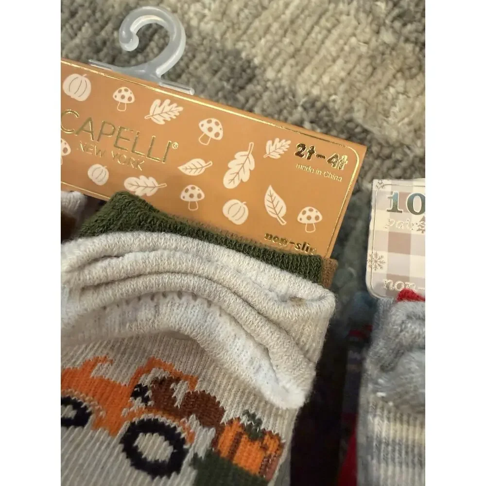 Capelli NY Unisex Kids Non Slip Socks 20 Pairs 2t-4T NIB NWT